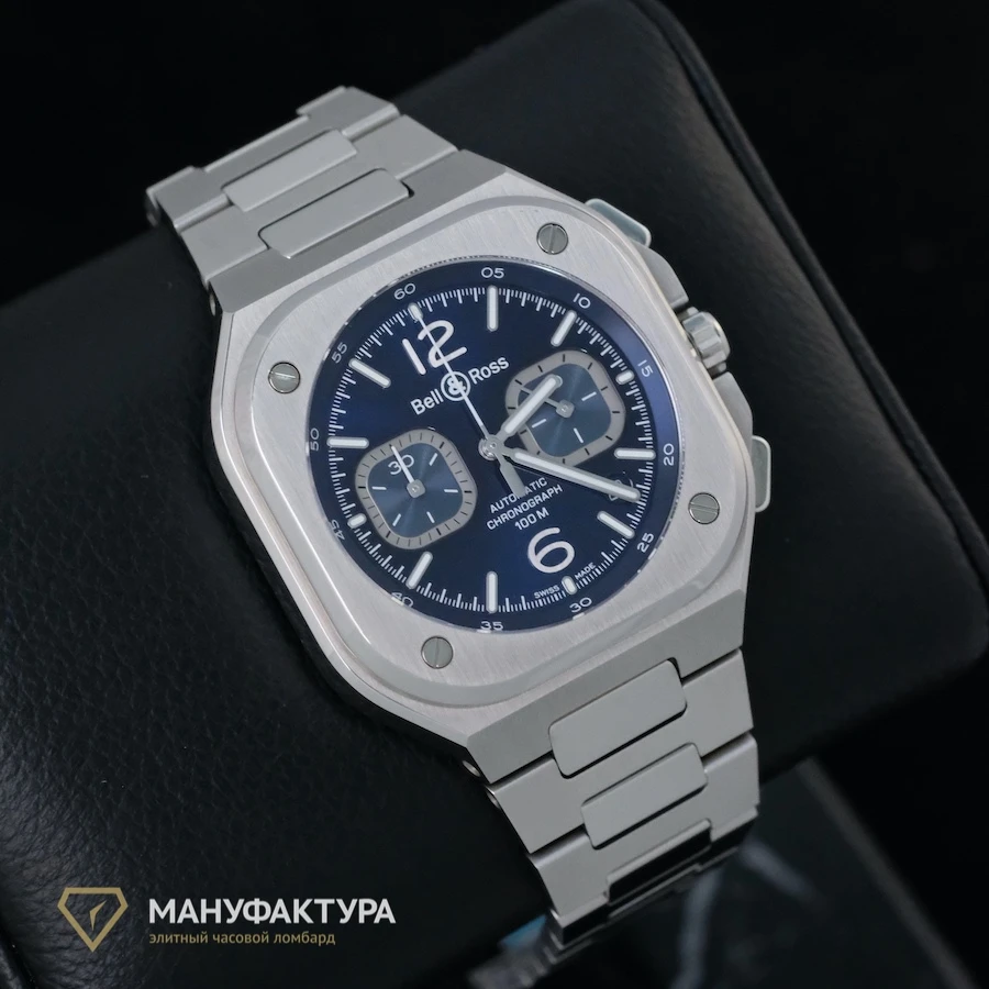 Часы Bell &amp; Ross  Br 05 Chrono Blue Steel  BR05C-BU-ST/SST