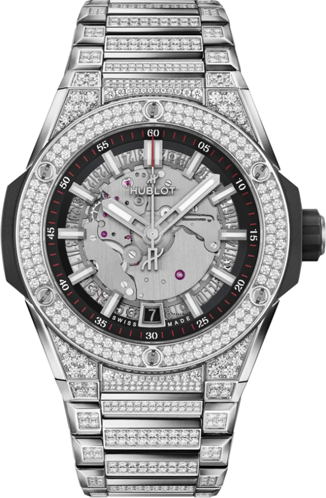 Заказать Hublot  Big Bang Integrated Time Only Titanium Pave  456.NX.0170.NX.3704