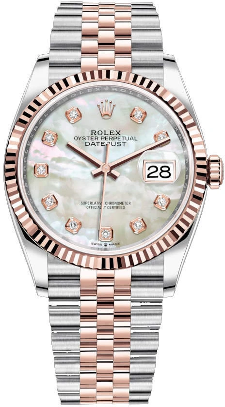 Часы Rolex  Datejust 36 mm Oyster Mother Of Pearl Two Tone Rose Gold And Steel  126231