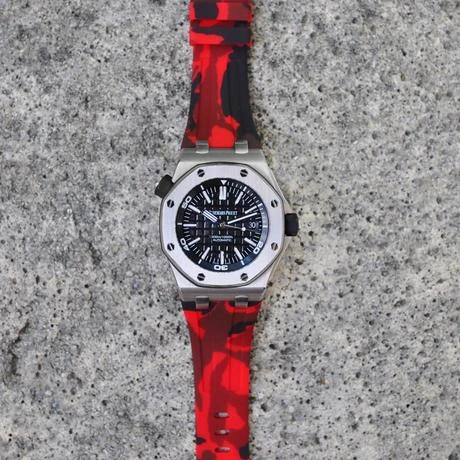 Часовой ремешок Audemars Piguet  Ремешок Для Часов Red Camo Ap Diver 42Mm Strap  