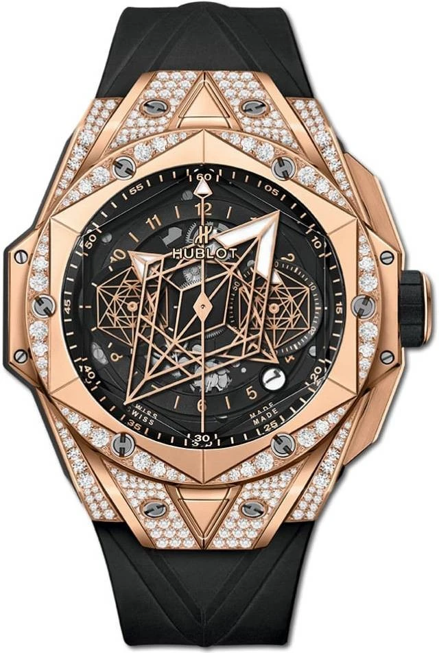 Заказать Hublot  Big Bang Unico Sang Bleu Ii King Gold Pave 45 Mm  418.OX.1108.RX.1604.MXM20