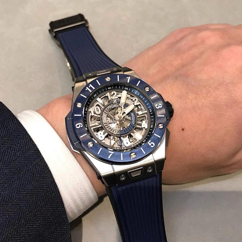 Заказать Hublot  Big Bang Unico Gmt Titanium Blue Ceramic 45 Mm  471.NL.7112.RX