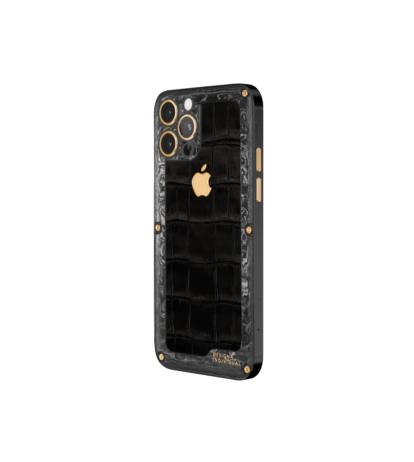 Кастомный Телефон Designa Individual  Leather Black «Y. Gold»  