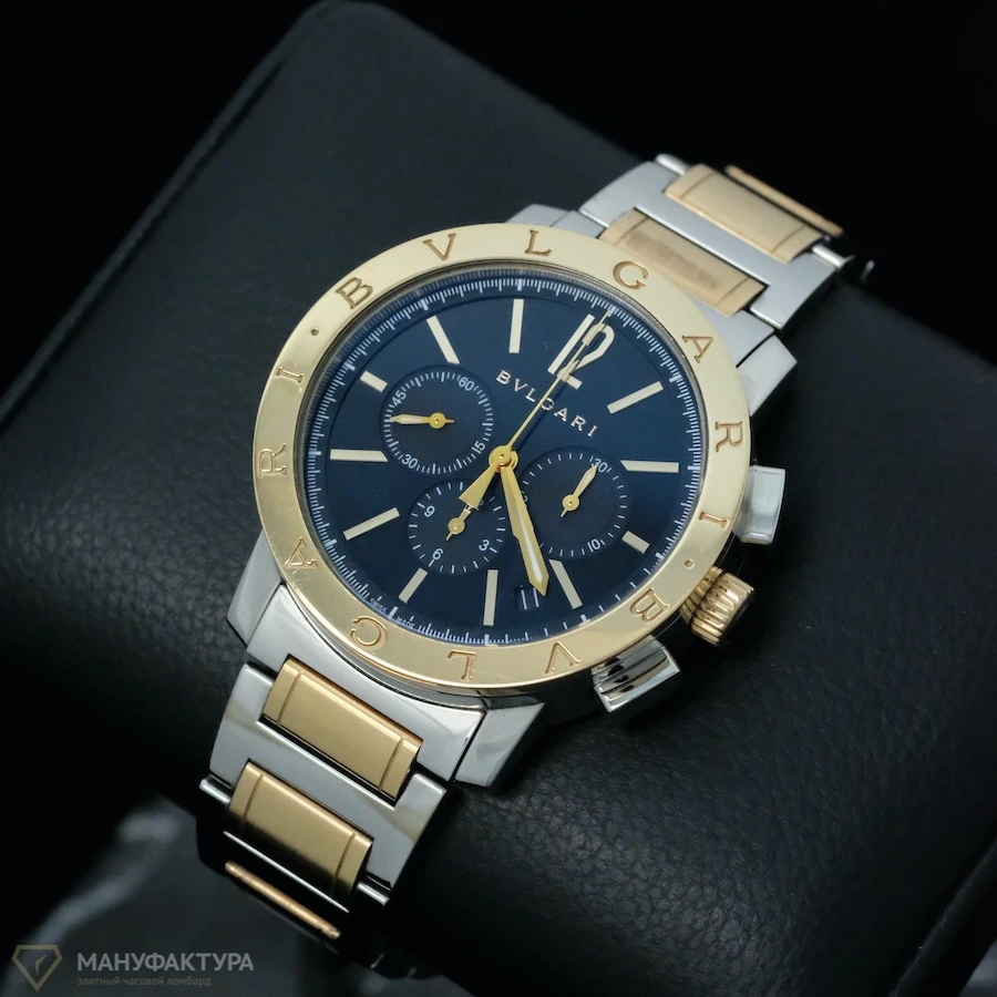 Часы Bvlgari  18K Rose Gold &amp; Steel Chronograph Automatic  BB 41 SPG CH