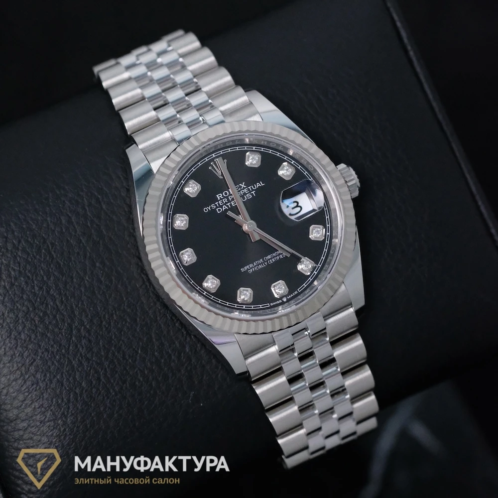 Заказать Rolex  Oyster Perpetual Datejust 36 Mm Diamond Index 126234 Black Dial  126234