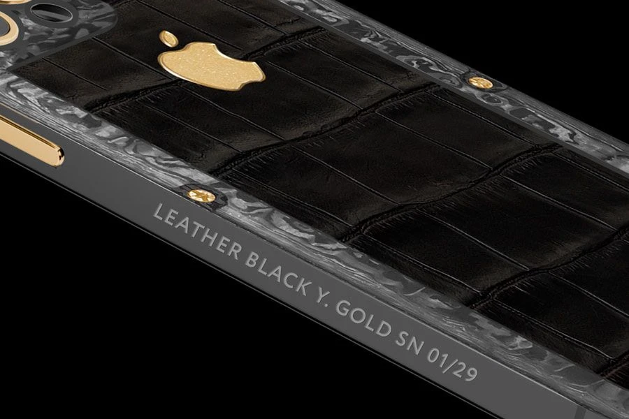 Кастомный Телефон Designa Individual  Leather Black «Y. Gold»  