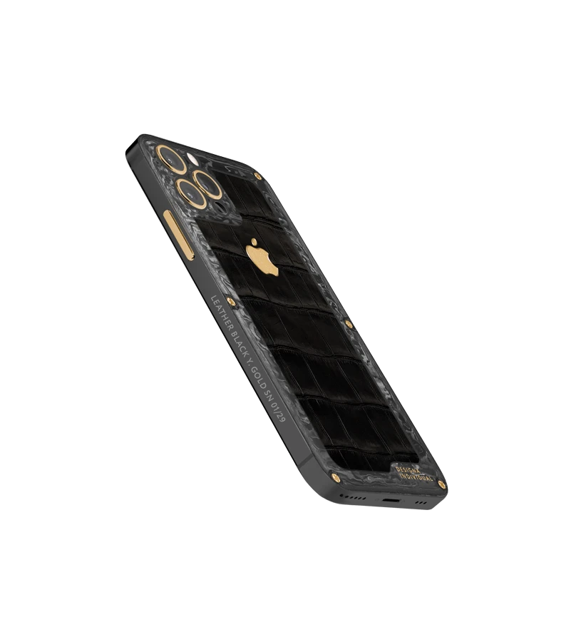 Кастомный Телефон Designa Individual  Leather Black «Y. Gold»  