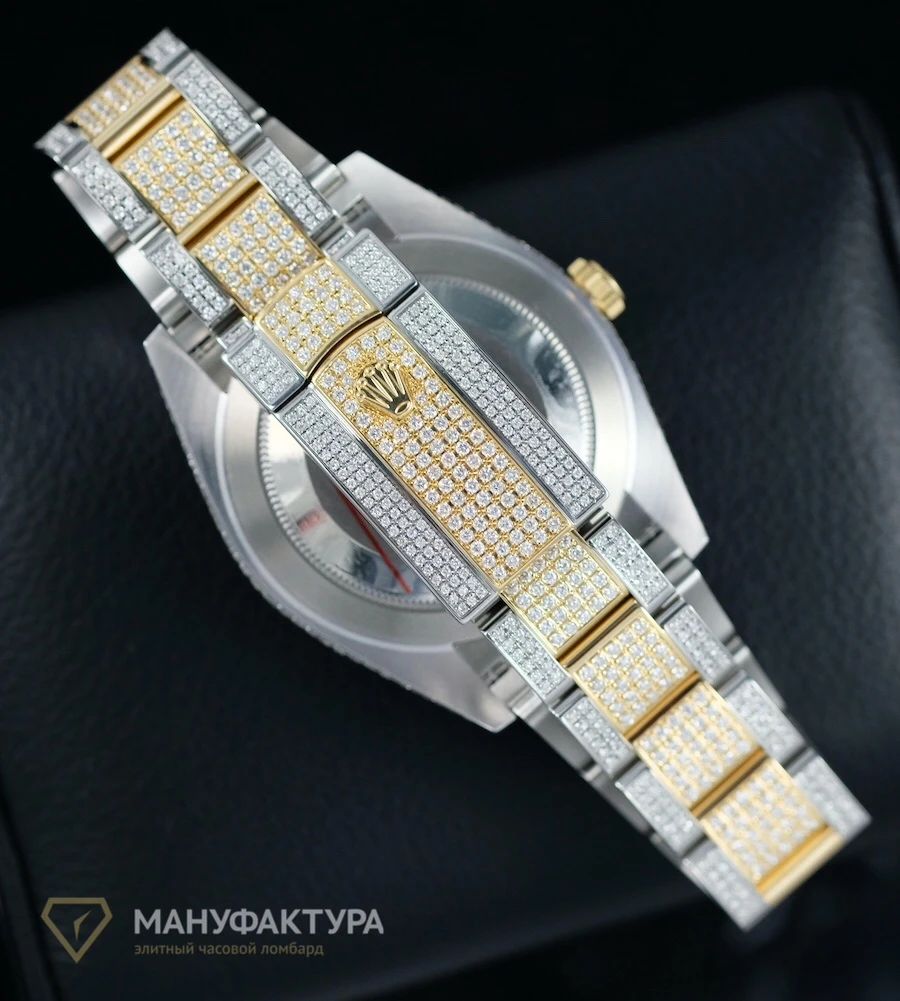 Часы Rolex  Datejust 41Mm Twotone Full Pave Custom Diamonds  126303 FIX