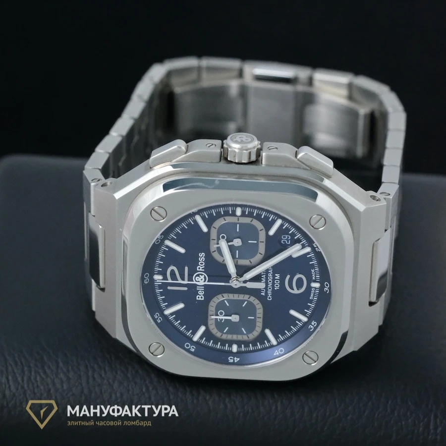 Часы Bell &amp; Ross  Br 05 Chrono Blue Steel  BR05C-BU-ST/SST