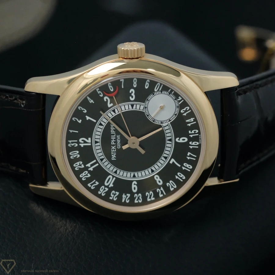 Часы Patek Philippe  Calatrava 37Mm Brown Arabic Date Rose Gold  6000R-001