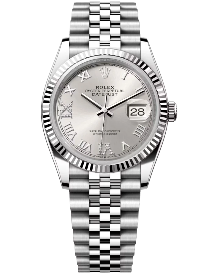 Часы Rolex  Datejust 36Mm Steel &amp; White Gold Silver Viix  126234