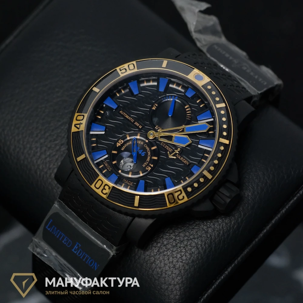 Часы Ulysse N  Maxi Marine Diver Black Sea Limited Edition  263-92LE-3C/923-RG