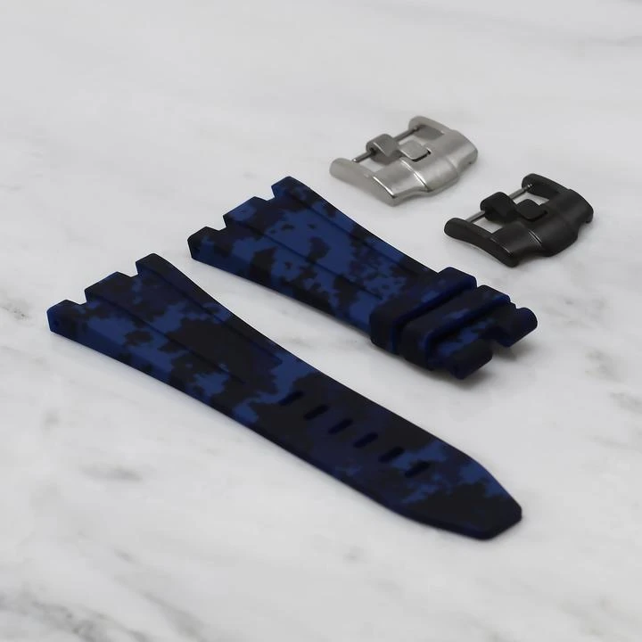 Часовой ремешок Audemars Piguet  Ремешок Для Часов Blue Digi Camo Ap Diver 42Mm Strap  