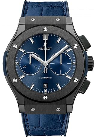 Заказать Hublot  Classic Fusion Ceramic Blue Chronograph Titanium Bracelet  521.CM.7170.LR