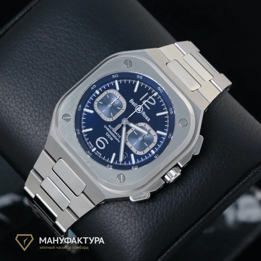 Часы Bell &amp; Ross  Br 05 Chrono Blue Steel  BR05C-BU-ST/SST