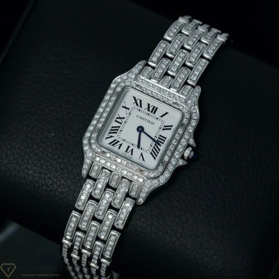 Часы Cartier  Panthère De Cartier Medium Steel Custom Diamonds  WSPN0007 FIX
