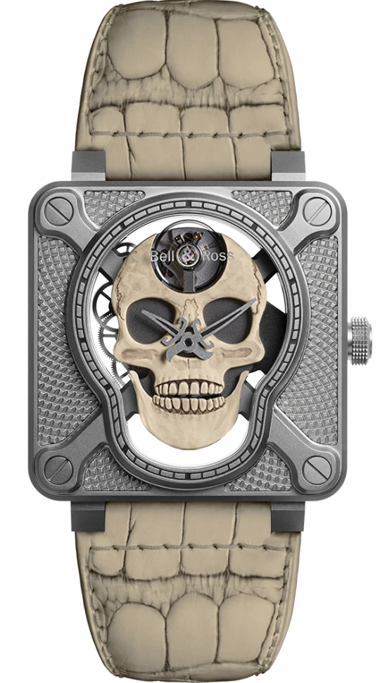 Часы Bell &amp; Ross  BR 01 Laughing Skull White  BR 01 Laughing Skull White