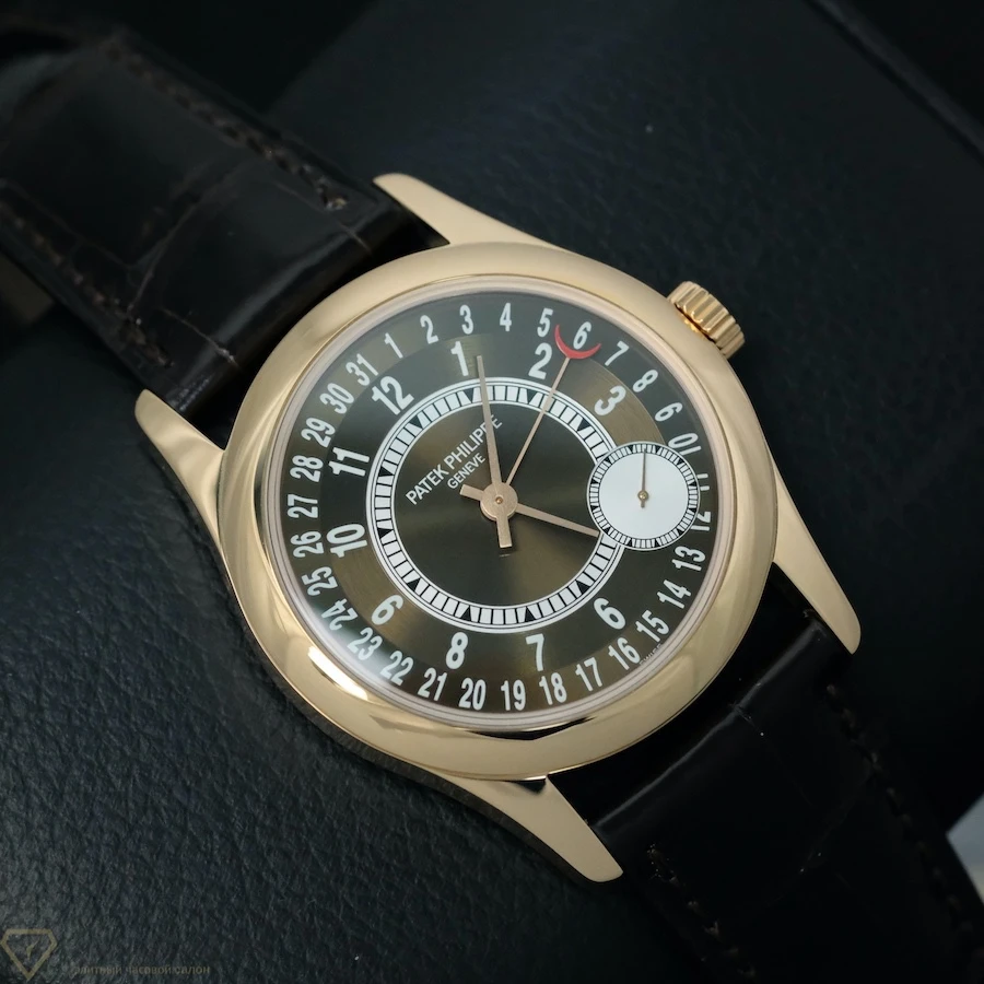 Часы Patek Philippe  Calatrava 37Mm Brown Arabic Date Rose Gold  6000R-001