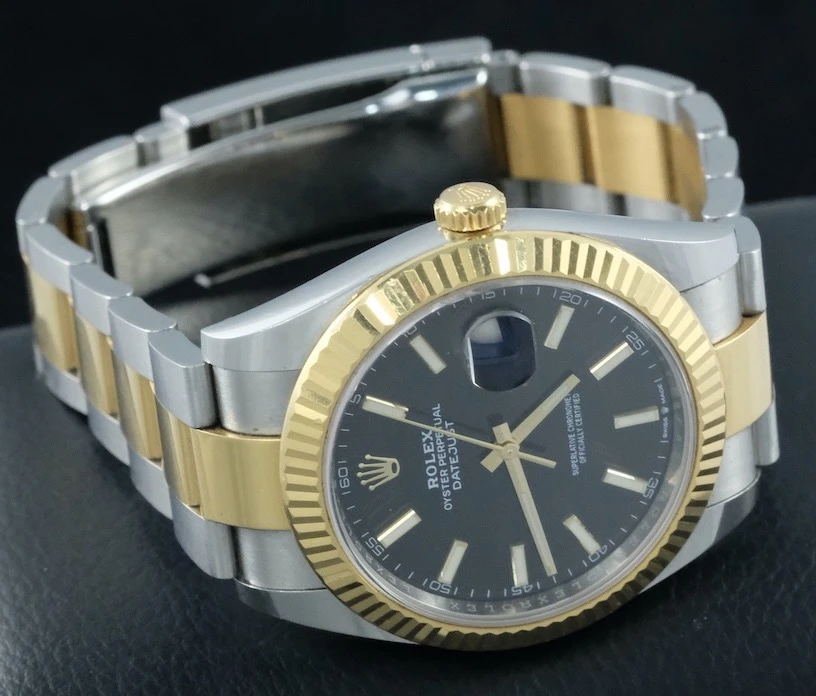 Часы Rolex  Black Index Oyster Rolex Datejust 41Mm Stainless Steel And Yellow Gold  126333