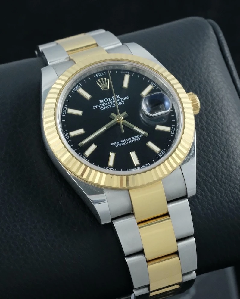 Часы Rolex  Black Index Oyster Rolex Datejust 41Mm Stainless Steel And Yellow Gold  126333