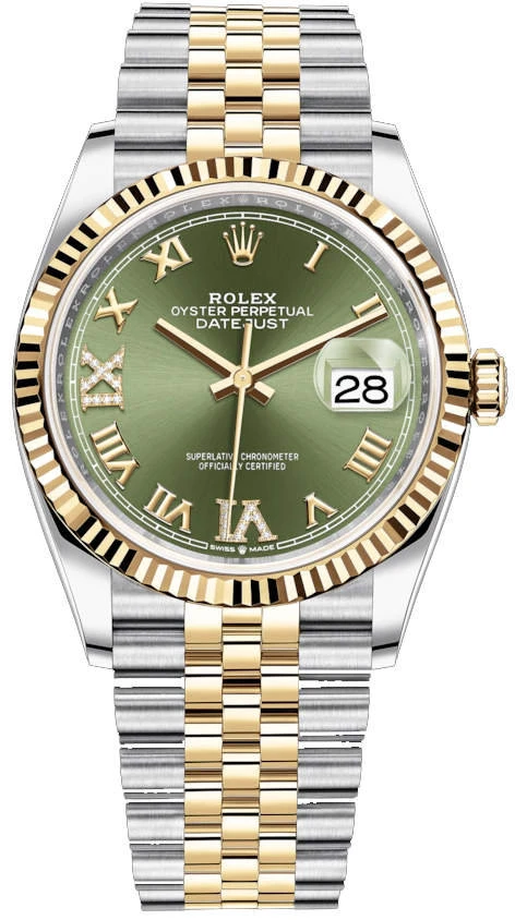 Часы Rolex  Datejust 36 Steel Yellow Gold Green Dial  m126233-0025