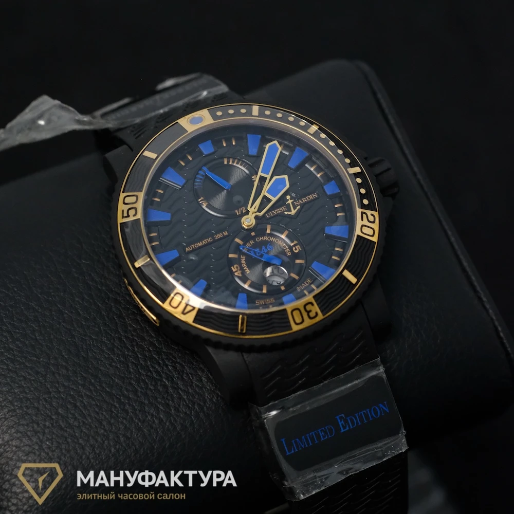 Часы Ulysse N  Maxi Marine Diver Black Sea Limited Edition  263-92LE-3C/923-RG