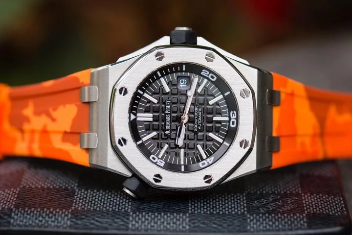 Часовой ремешок Audemars Piguet  Ремешок Для Часов Orange Camo Ap Diver 42Mm Strap  