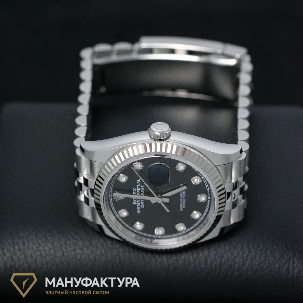Заказать Rolex  Oyster Perpetual Datejust 36 Mm Diamond Index 126234 Black Dial  126234