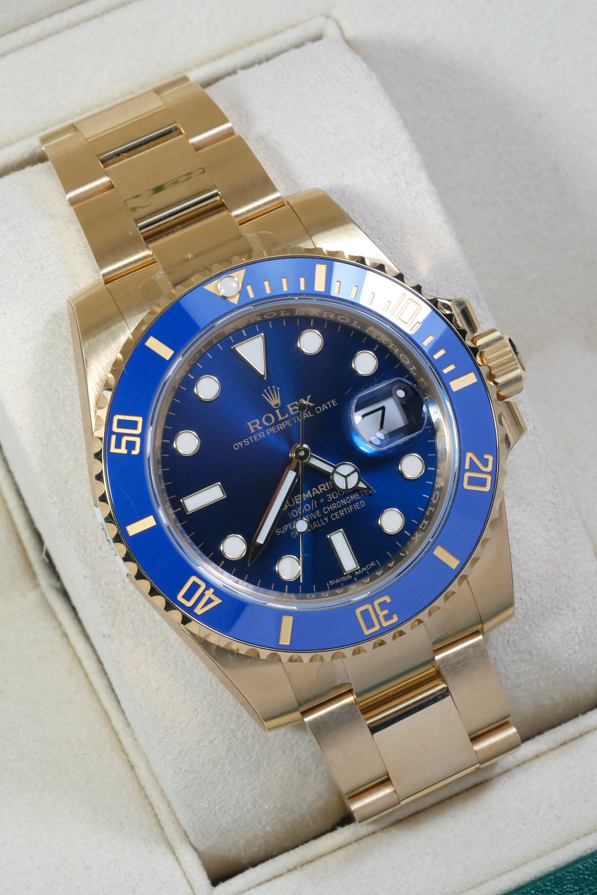 Часы Rolex  Submariner Yellow Gold Blue Discontiniued (Новые В Пленках)  116618LB