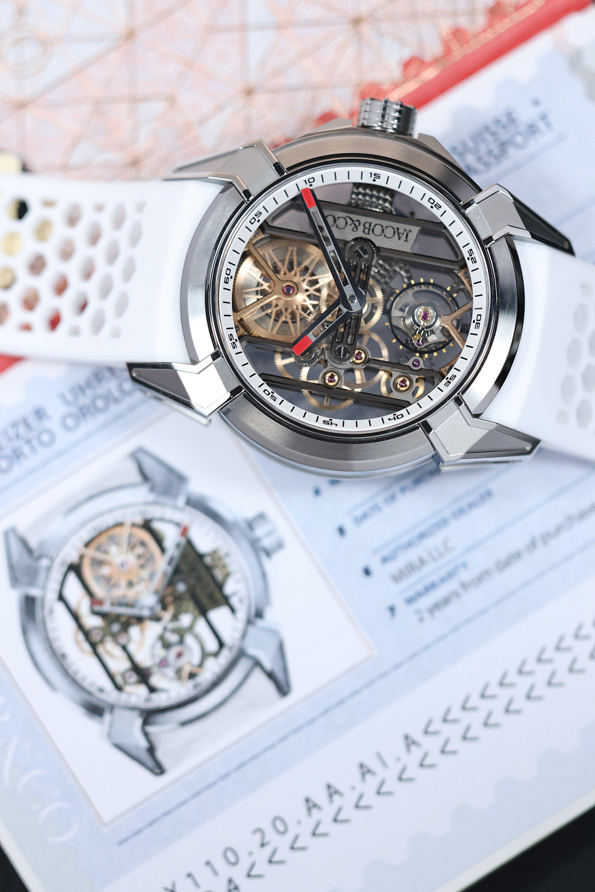 Часы Jacob & Co  Epic X Skeleton Titanium White  EX110.20.AA.AI.A