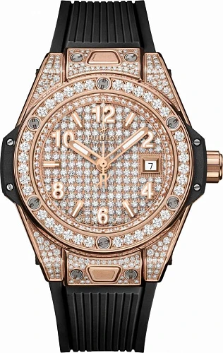 Заказать Hublot  Big Bang One Click King Gold Full Pave  485.OX.9000.RX.1604