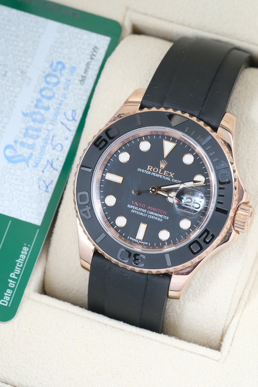 Часы Rolex  Yachtmaster 40Mm Rose Gold Oysterflex  116655