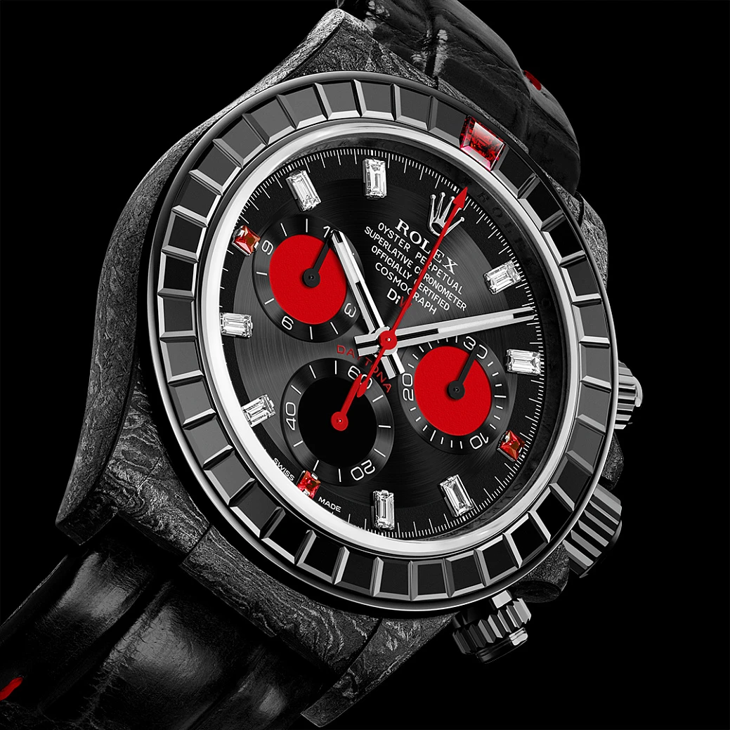 Заказать DiW  Rolex Daytona 40 Mm Rainbow Black Gems  