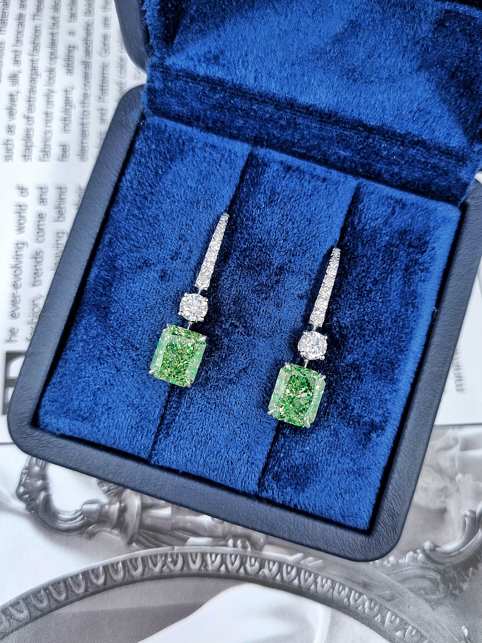 Украшение GIA  Серьги с бриллиантами 3,01/3,02 ct. FBGY/VS1-Si1   