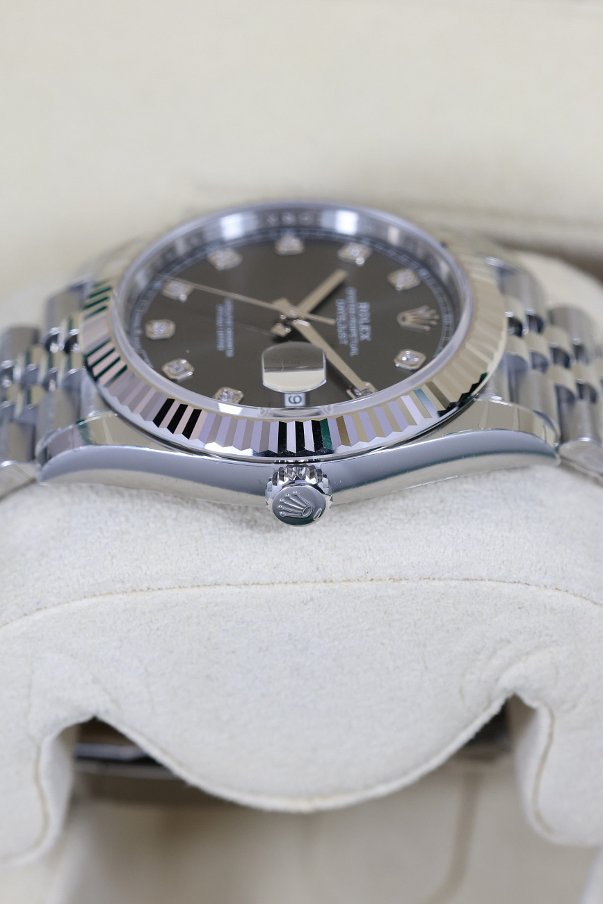 Часы Rolex  Datejust 41Mm Dark Rhodium Dial Diamonds Jubilee  126334-0006