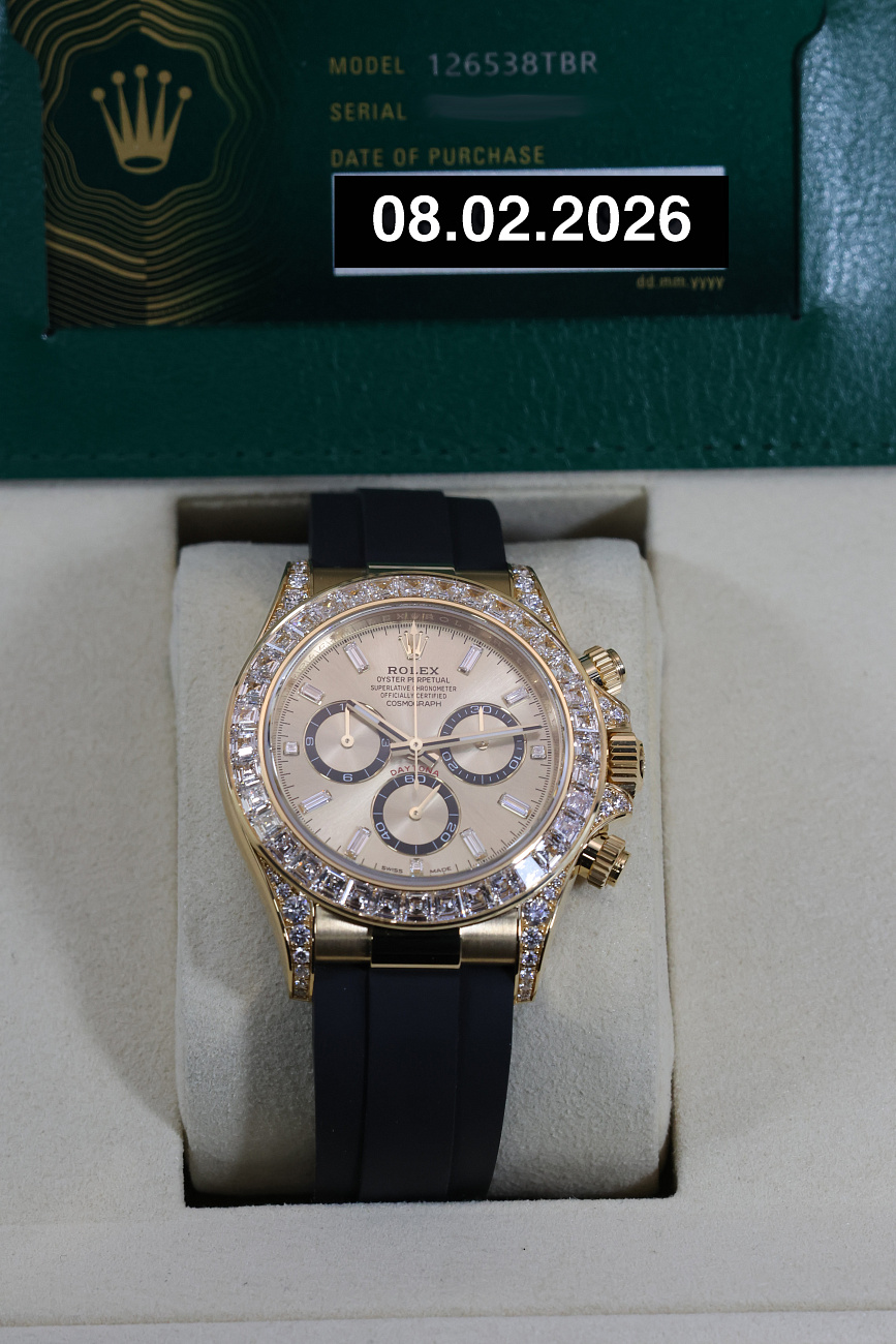 Часы Rolex  Cosmograph Daytona Yellow Gold Factory Diamonds Oysterflex  126538TBR