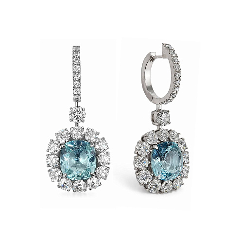 Украшение GIA  Серьги с турмалинами "Параиба" 5,16/5,40 ct.   