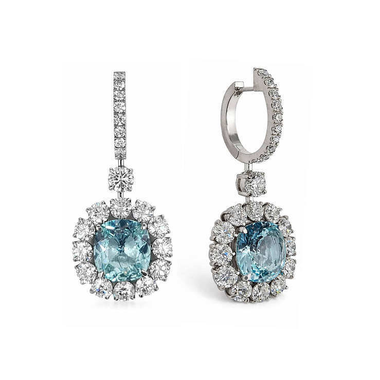 Украшение GIA  Серьги с турмалинами "Параиба" 5,16/5,40 ct.   