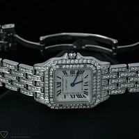Часы Cartier  Panthère De Cartier Medium Steel Custom Diamonds  WSPN0007 FIX