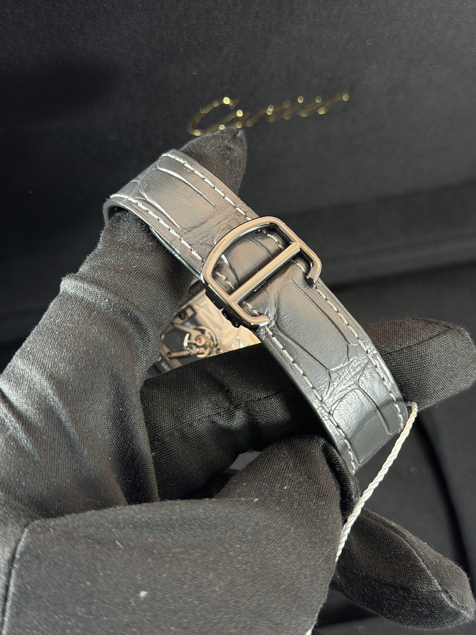 Часы Cartier  Santos De Cartier Skeleton Black ADLC Manufacture mechanical movement  WHSA0009