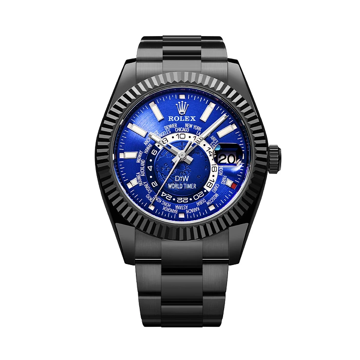 Заказать DiW  Rolex World Timer Black Dlc Blue  