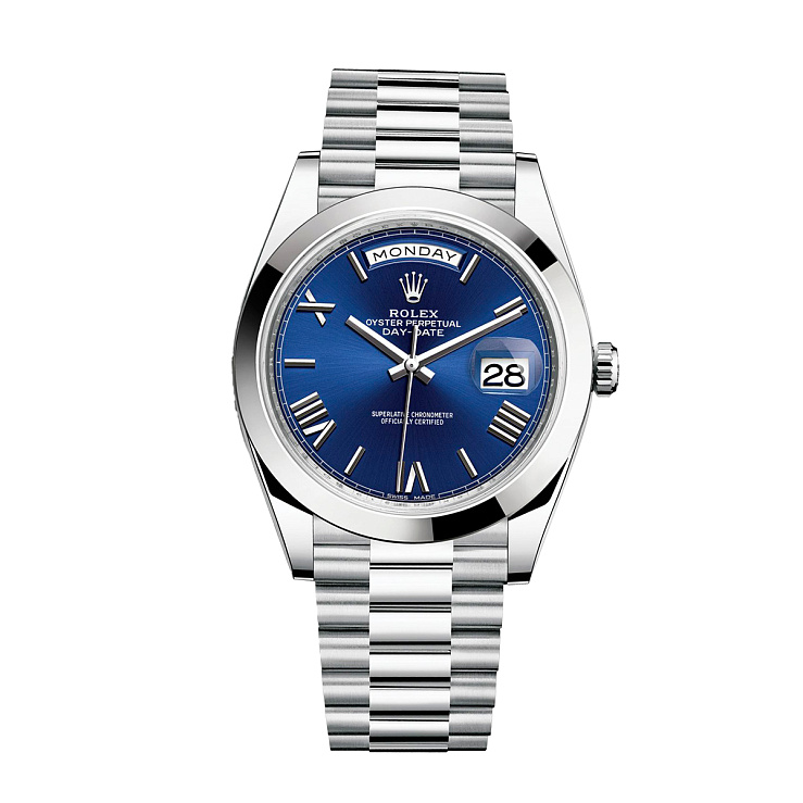 Часы Rolex  Day-Date Ii President Platinum Blue Romain Dial  228206