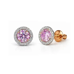 GIA Серьги 0,80/0,81 ct. Faint Pink/VS2-Si1 (Round Diamonds)