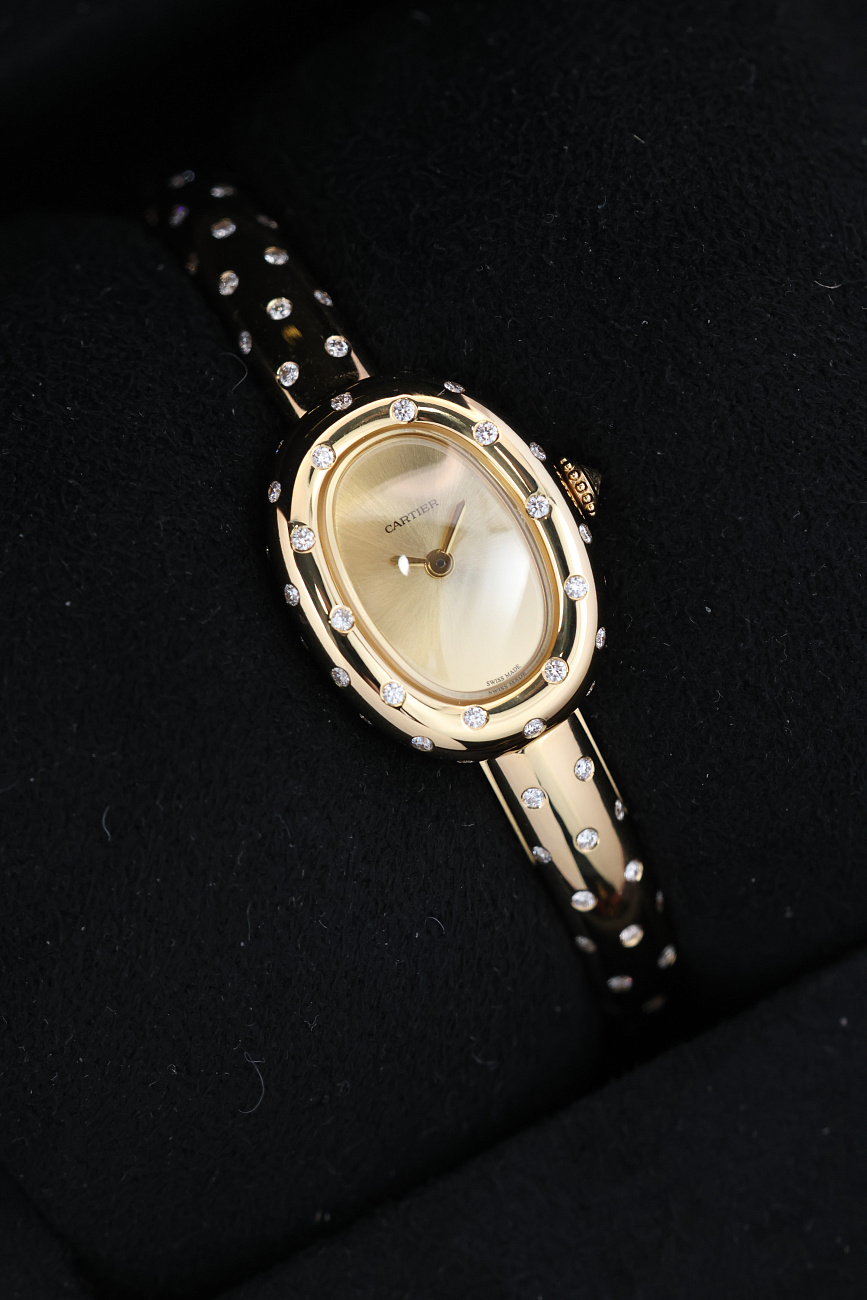 Часы Cartier  Baignoire Yellow Gold and Diamonds 16  WJBA0064