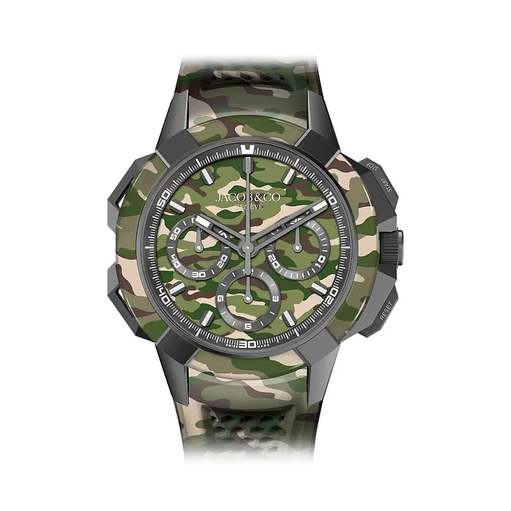 Часы Jacob &amp; Co  EPIC X CHRONO TRI DIAL GREEN CAMO  EC440.20.AB.AA