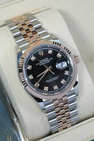 Часы Rolex  Datejust 36Mm Steel And Everose Gold Black Dial Diamonds-020  126231