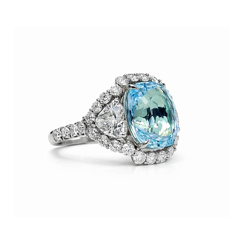 Украшение GIA  Кольцо с турмалином "Параиба" 7,32 ct.   