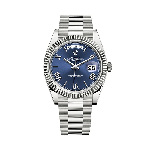 Часы Rolex  Oyster Perpetual Day-Date 40Mm White Gold Blue Dial  228239