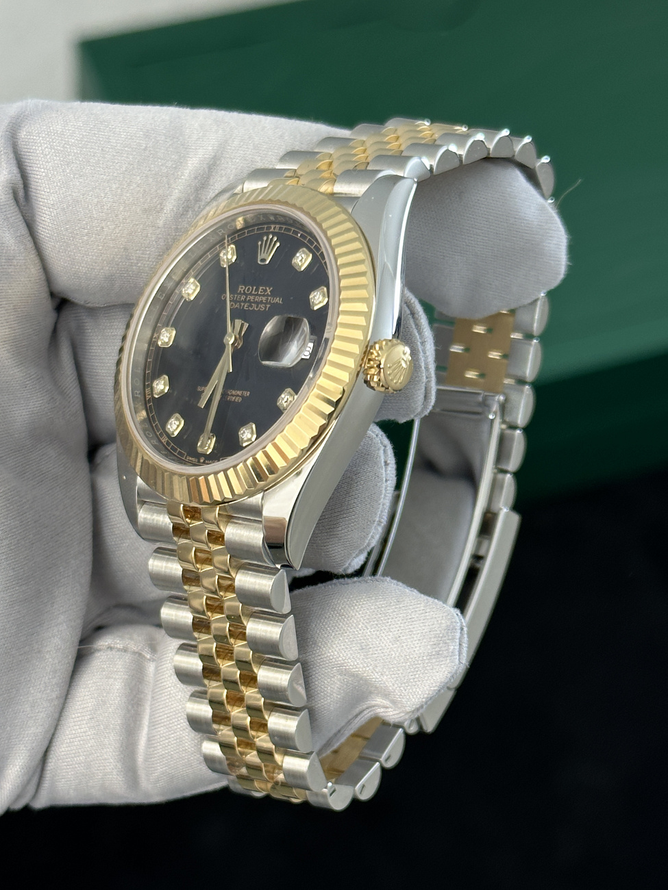 Часы Rolex  Oyster Perpetual Datejust Ii Steel And Yellow Gold Black Dial Diamond  126333