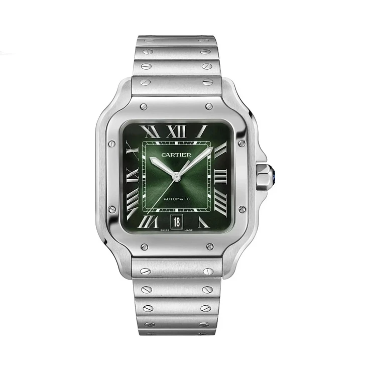 Часы Cartier  Santos De Cartier Green Dial  WSSA0062